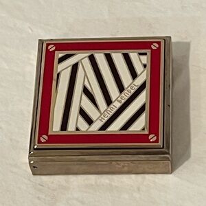 Henri Bendel Red and Black Geometric Pill Box. Rare HTF Vintage